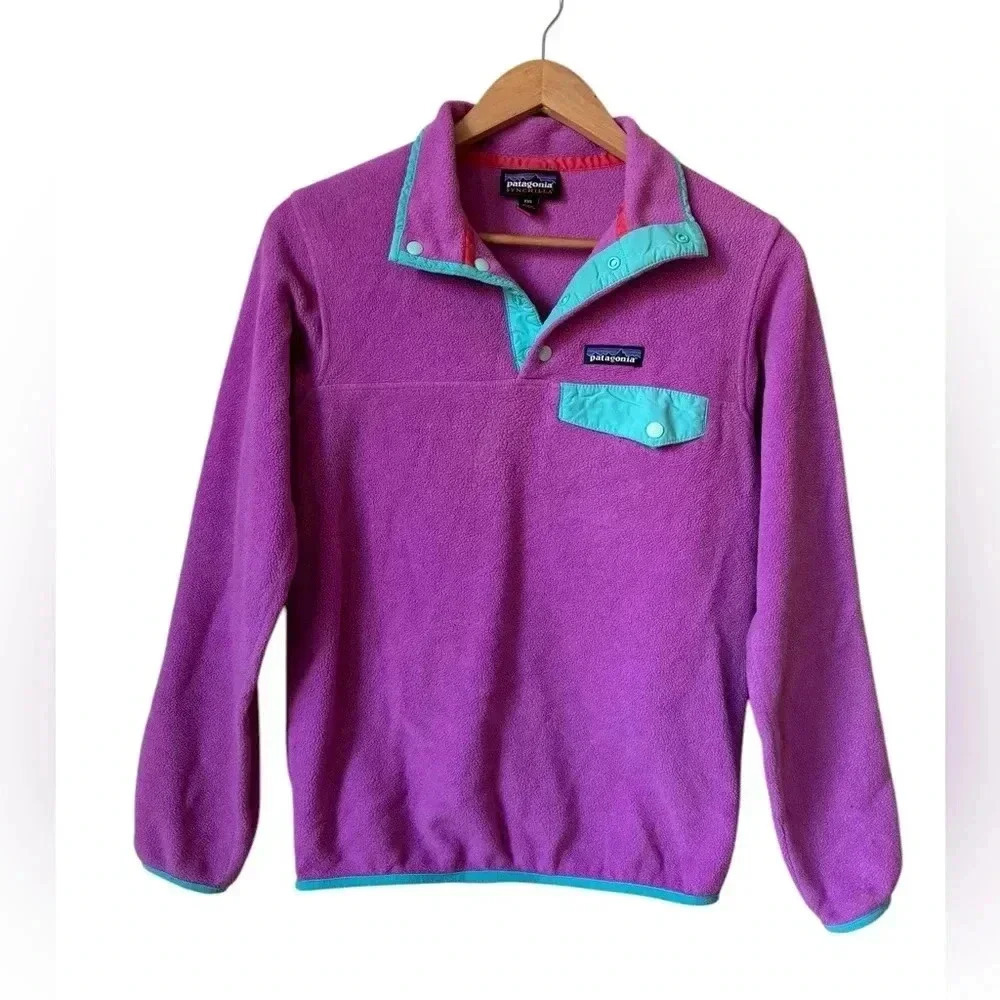 Patagonia Women's Lightweight Synchilla Snap-T Pullover Rubellite Pink size XXS - Picture 5 of 8